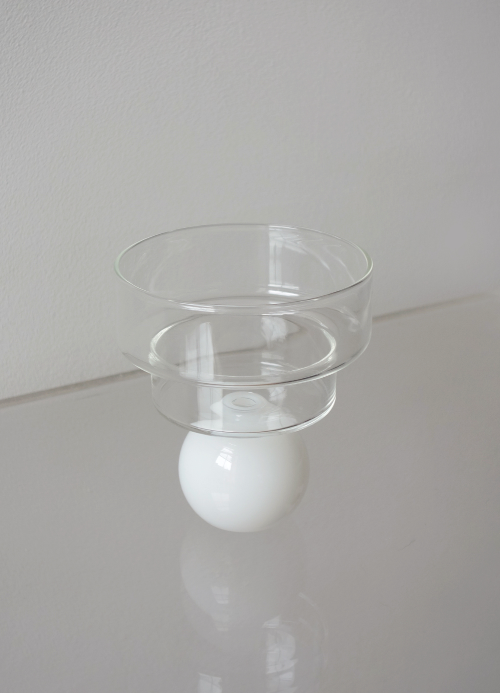 Pas Cup - Candle Holder | Clear & White