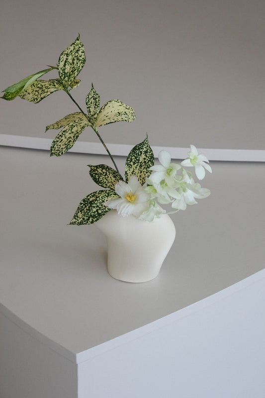 Mother Vessel III | Torso Ceramic Vase with Florals