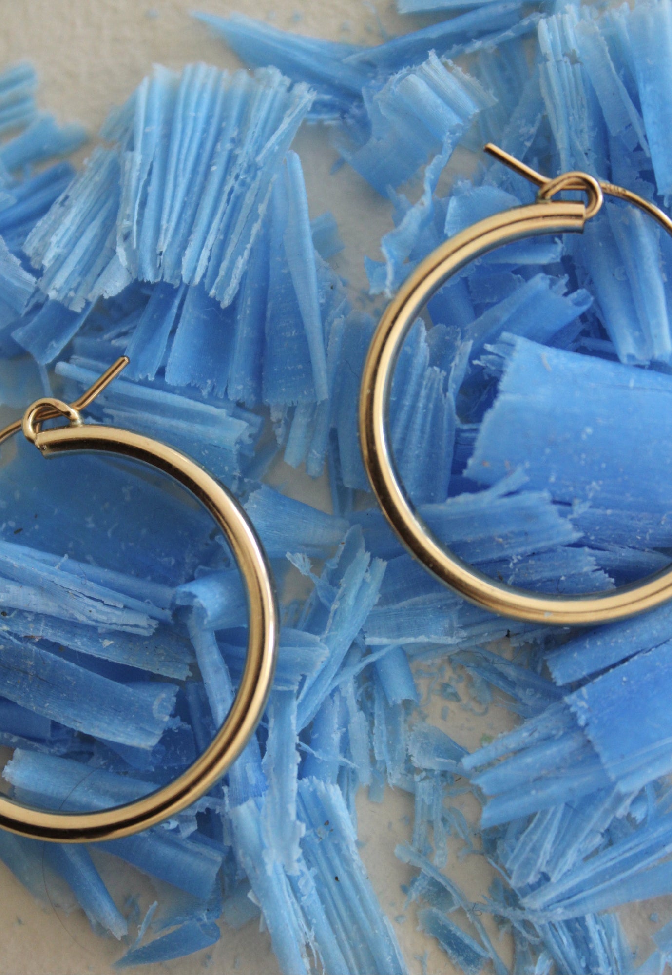 Mid size gold filled hoop earrings.