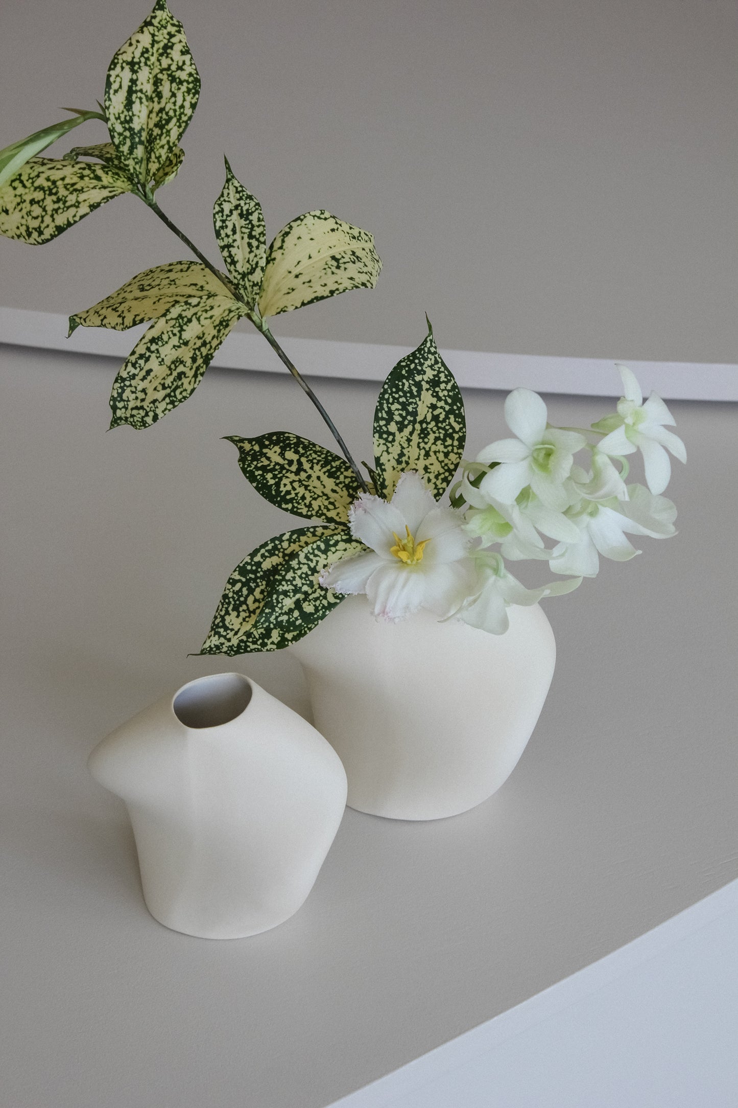 Mother Vessel III | Torso Ceramic Vase with Florals
