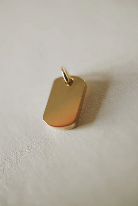 Gold Dog Tag Charm