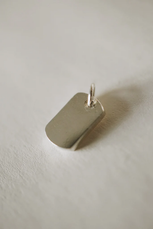 Silver Dog Tag Charm