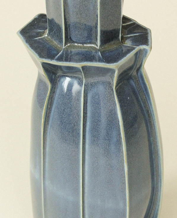 Tall Faceted Vase | Indigo
