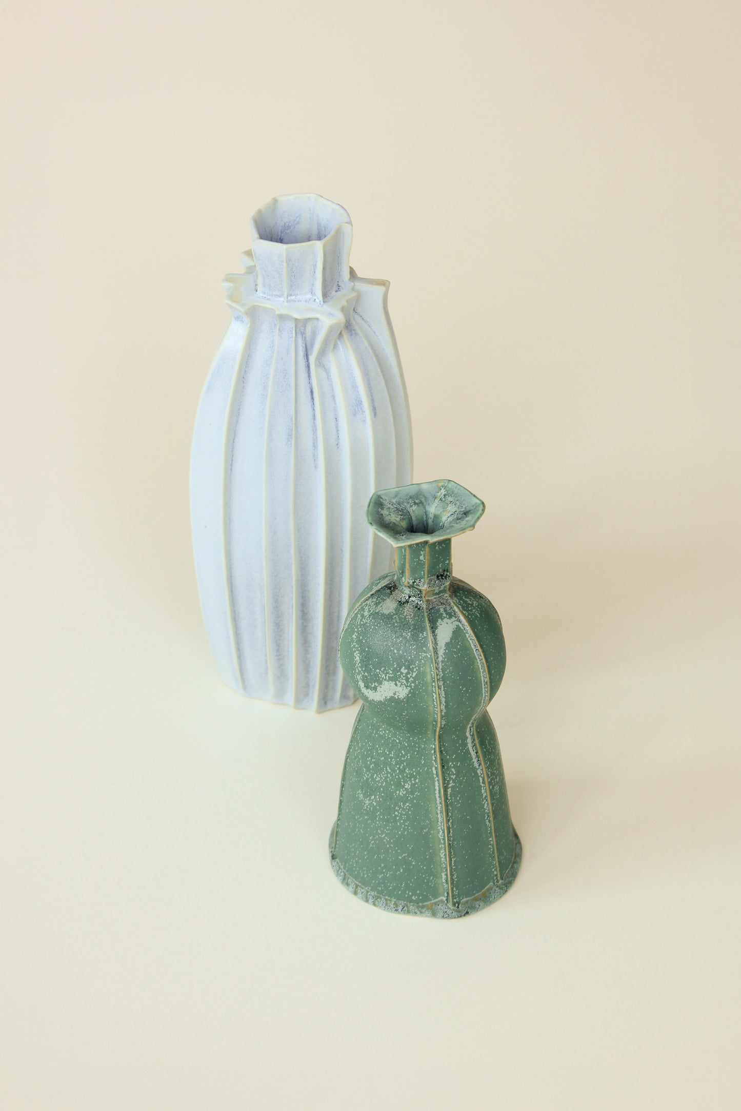 Tall Faceted Vase | Moss