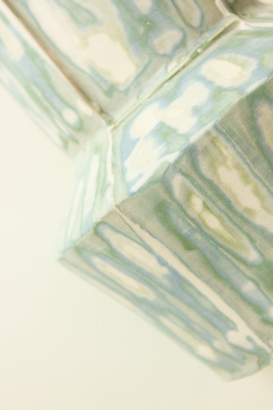 Mid Faceted Vase | Variegated Blues