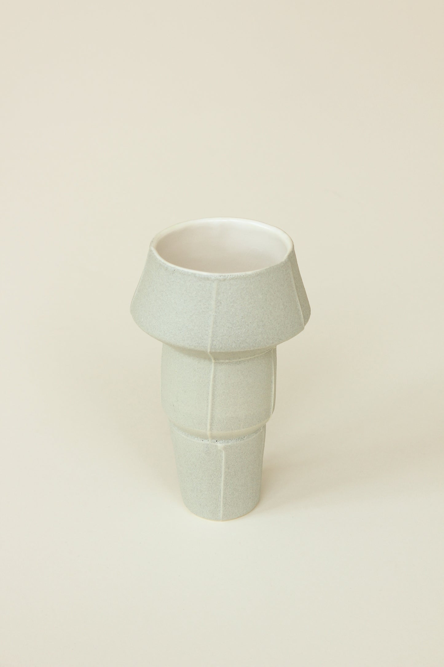 Tall Faceted Vase | Pale Mint