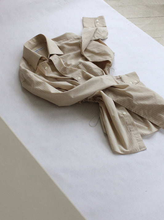 Bungee Shirt | Beige & White Stripe